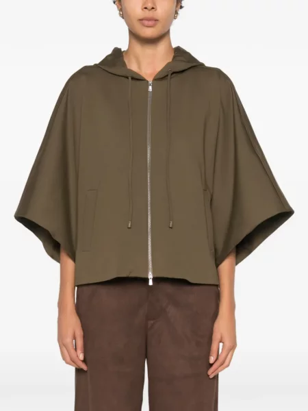 Geacă Max Mara cu glugă verde