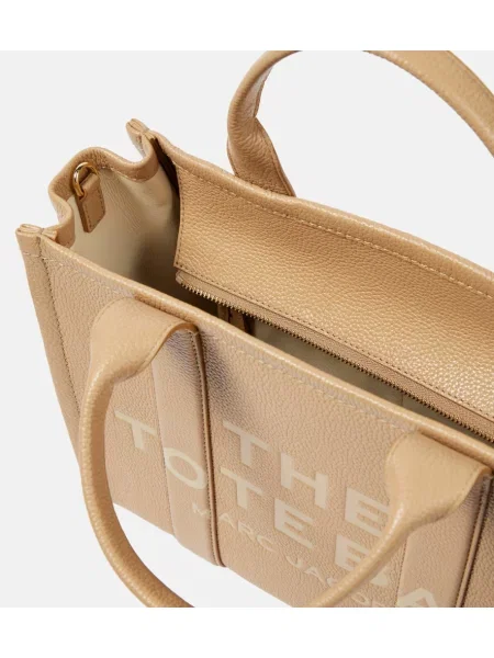 Marc Jacobs De piele geantă shopper THE LEATHER SMALL TOTE bej