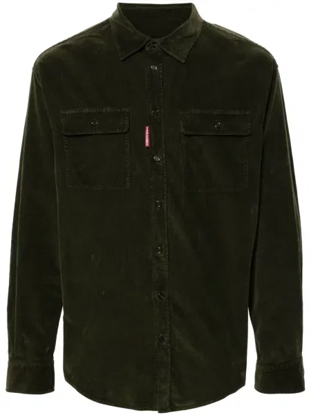 Cămașă Dsquared2 de catifea cord verde
