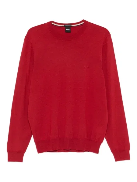 Pulover Boss cu decolteu în U roșu