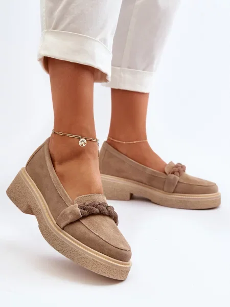 Semišové mokasíny Zazoo béžové