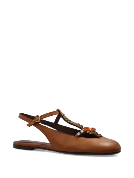 Pantofi cu toc Etro din piele maro