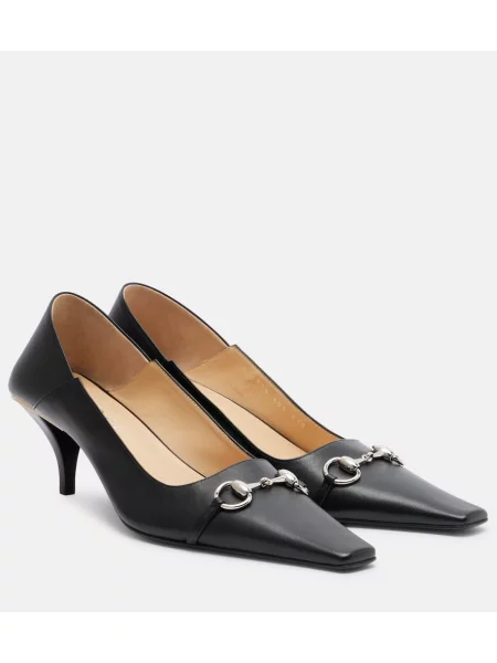 Usnjene salonarji Gucci črna