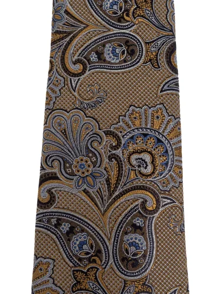 Cravată Etro cu model paisley maro