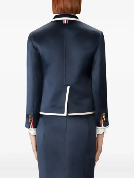 Sacou Thom Browne din satin albastru