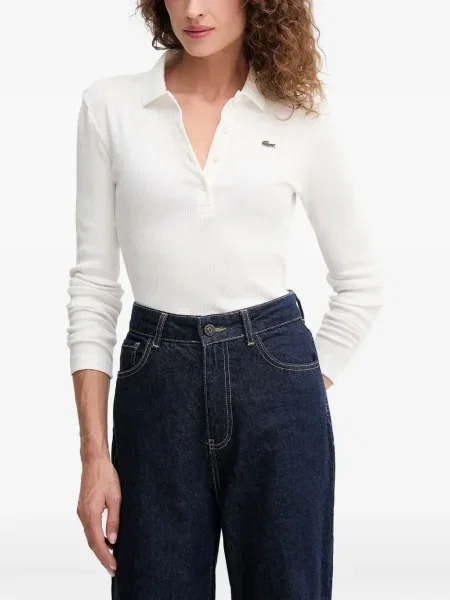 Lung tricou polo Lacoste alb