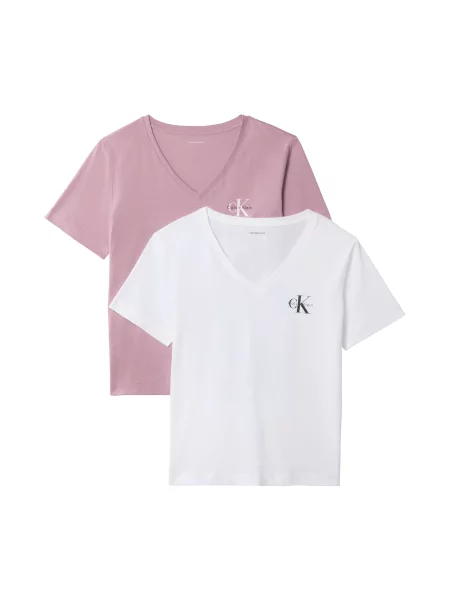 Calvin Klein Jeans Tricou mov orhidee / negru alb