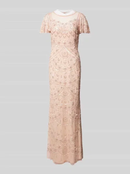 Sukienka wieczorowa z obszyciem z cekinów i ozdobnych kamieni Adrianna Papell