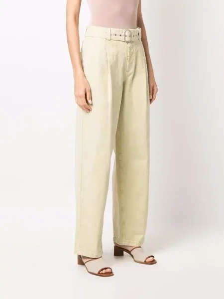 Plisované kalhoty Jil Sander žluté