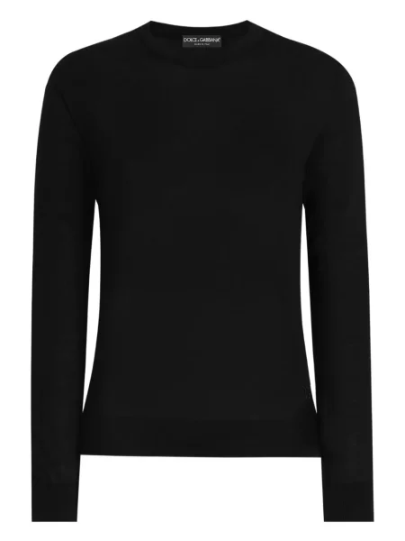 Pulover Dolce & Gabbana cu decolteu rotund lung negru