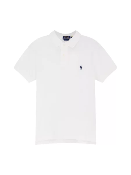 Długa koszulka Polo Ralph Lauren z siateczką z długim rękawem biała