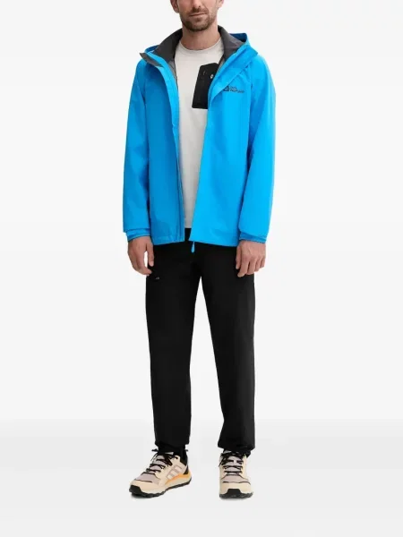 Geacă Jack Wolfskin cu glugă albastru