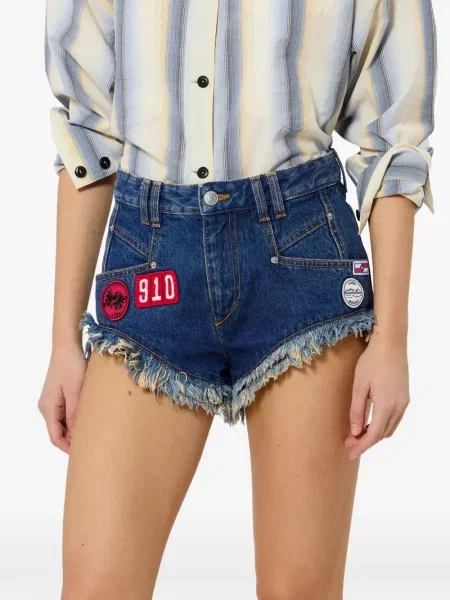 Pantaloni scurți Isabel Marant cu petice albastru