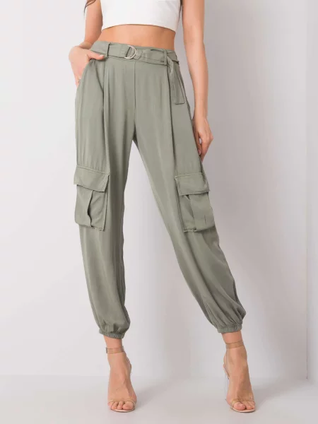 Nohavice Fashionhunters khaki