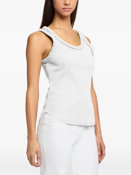 Top Cinq A Sept țesut alb