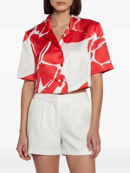 Decupat sacou Necessary Anywhere cu model floral cu imagine roșu