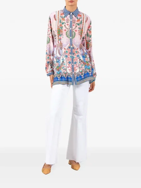 Lung cămașă Saraco cu model floral cu imagine violet