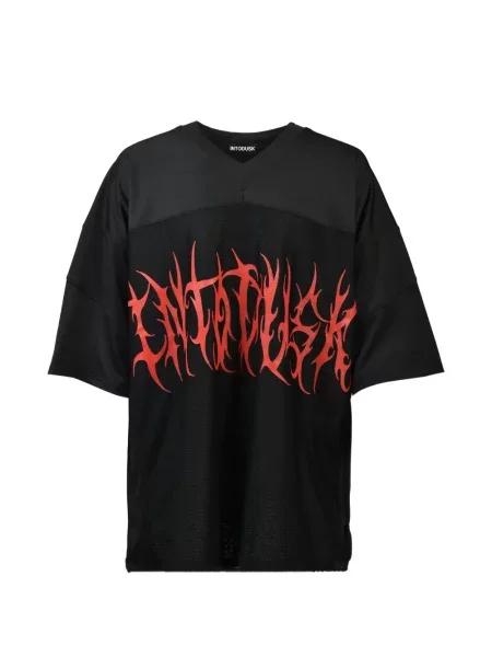 Tricou Intodusk cu imagine cu decolteu în V negru