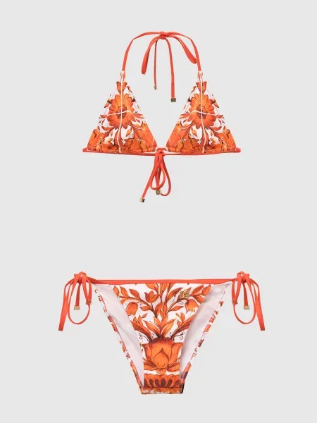 Купальник в брендовий принт Dolce&gabbana білий