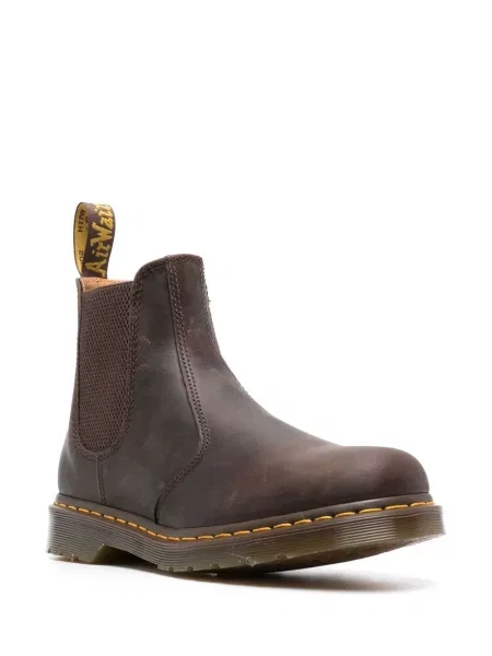 Kožené zkrácené polokozačky Dr. Martens hnědé