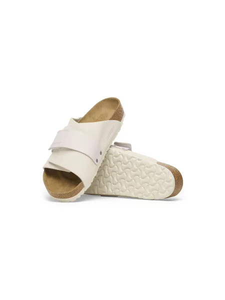 Birkenstock Kyoto Nubuck Suede Leather Regular Fit Offwhite Unisex Sandały Birkenstock Krem Size: brązowe