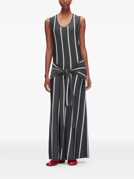 Ριγέ κοστούμι μίντι φόρεμα 3.1 Phillip Lim με μήκος μέχρι το γόνατο γκρι