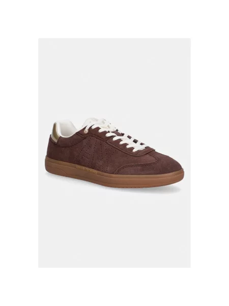 Sneakersy Armani Exchange skórzane brązowe