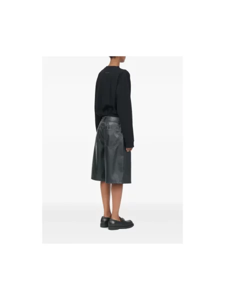 Szorty Mm6 Maison Margiela skórzane czarne