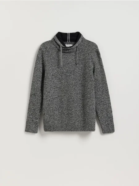 Reserved Sweter z szerokim golfem czarny