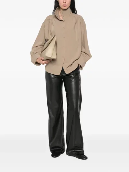 Pantaloni Ermanno Firenze din piele negru