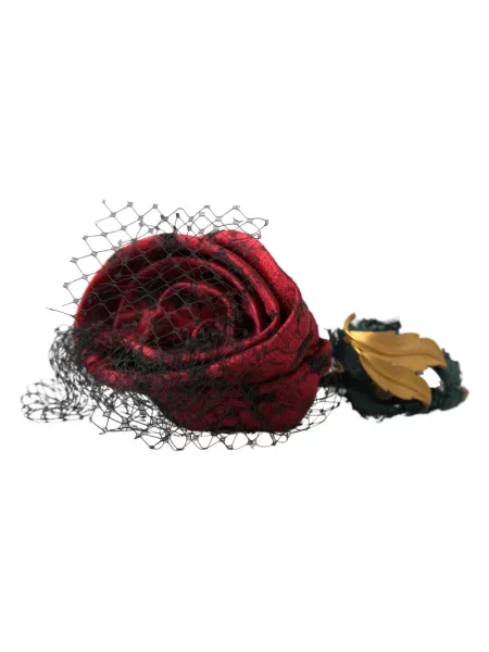 Jedwabna czapka Dolce And Gabbana z logo czerwona