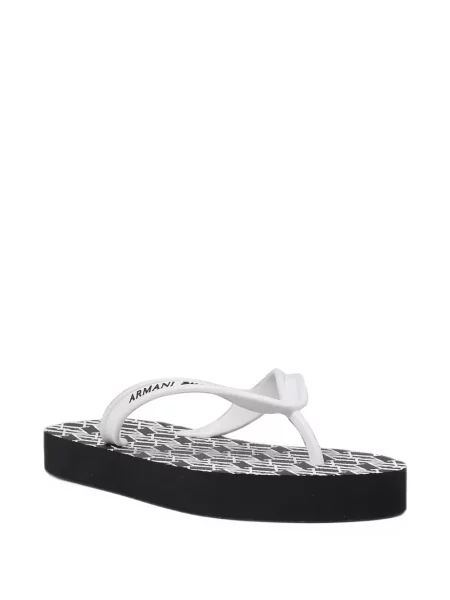 Sandale Armani Exchange cu imagine cu imprimeu geometric alb