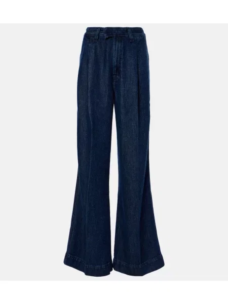 Široke kavbojke 7 For All Mankind z visokim pasom modra