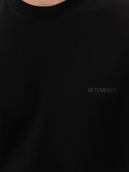 Тениска Vetements с принт черно
