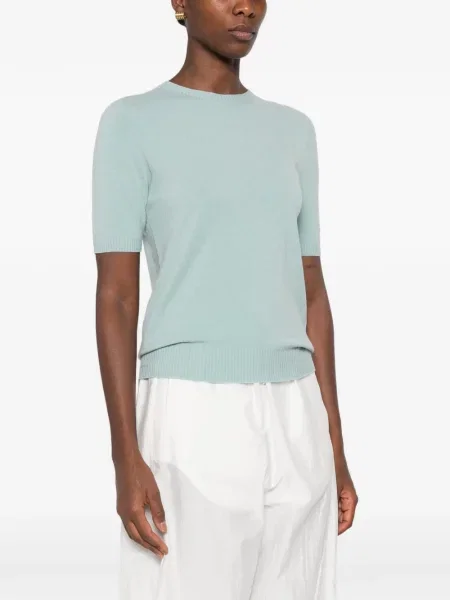 Scurt tricou Arovescio tricotate albastru
