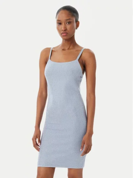 Guess sukienka KHLOE mini dopasowana niebieski