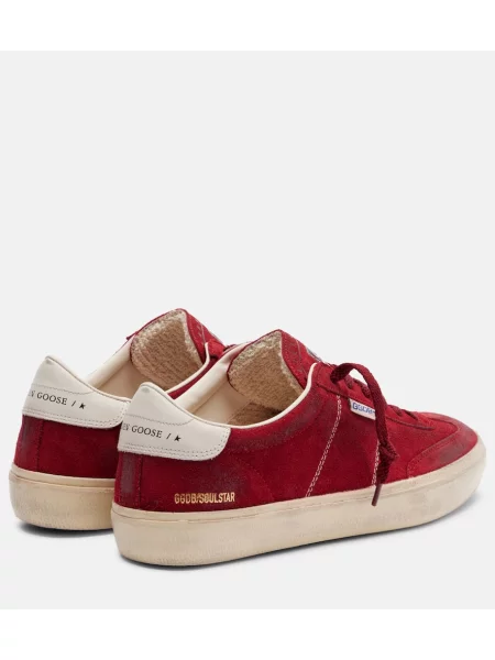 Sneakerși Golden Goose Milk din piele de căprioară roșu