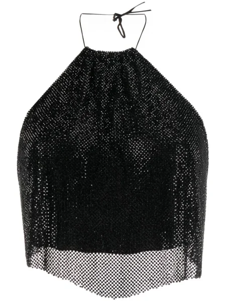 Kryształ górski top Manuri o krotszym kroju czarny