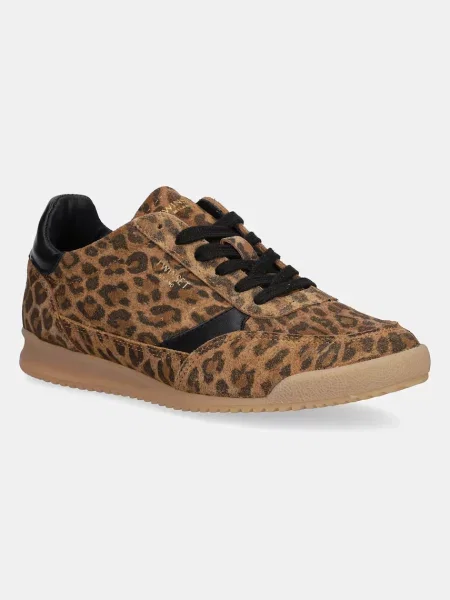 Twinset sneakers din piele intoarsă bej