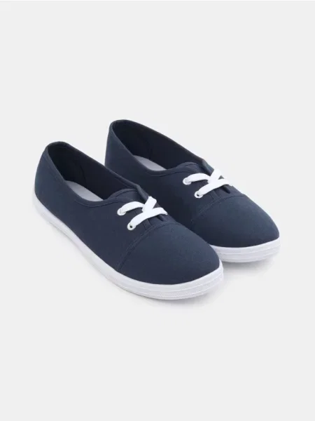 Текстильные кеды темно-синій сині