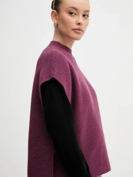 Вовняний светр United Colors Of Benetton фіолетовий