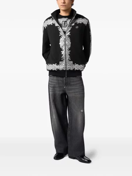 Geacă Philipp Plein cu strasuri alergare negru