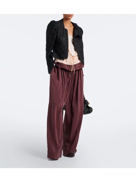 Top Chloé din satin roz