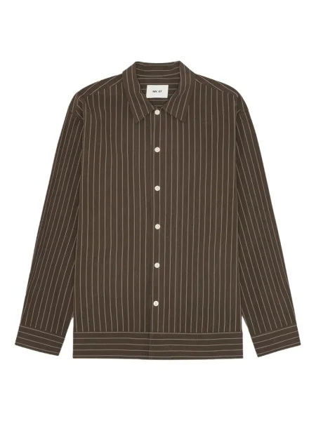 Pruhovaná košile Nn07 hnědá