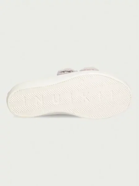 INUIKII Bőr sneakers tornacipő Velcro Shearling szürke