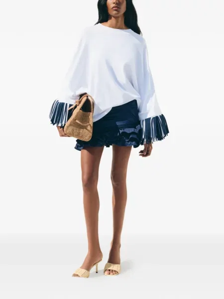 Fusta mini Jacquemus cu volane albastru