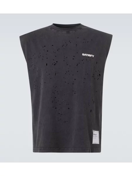 Tricou Satisfy zdrențuiți negru