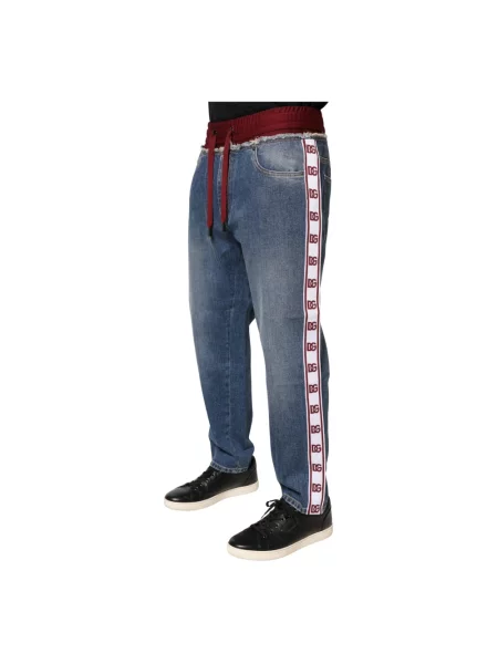 Jeansy straight leg Dolce And Gabbana niebieskie