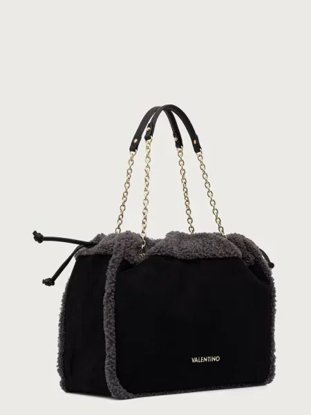 Valentino Bags geantă shopper pentru femei cu imitație de piele întoarsă MAX negru