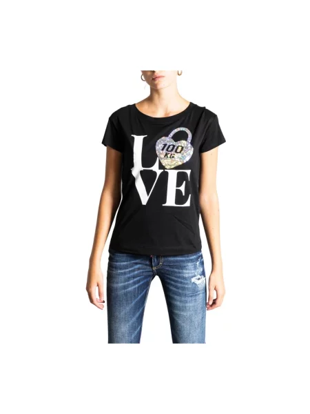 Koszulka Love Moschino z nadrukiem czarna